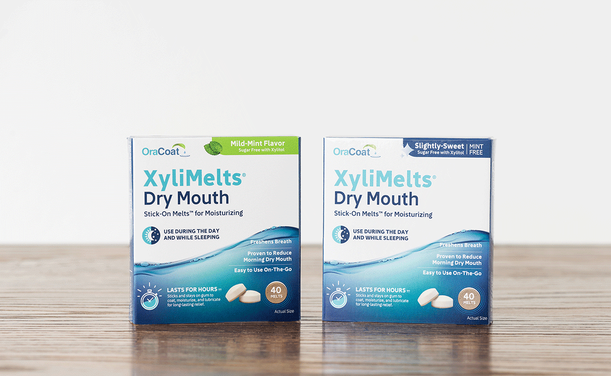 XyliMelts Stick-On Melts for Dry Mouth Moisturizing 40 Count — Mountainside  Medical Equipment